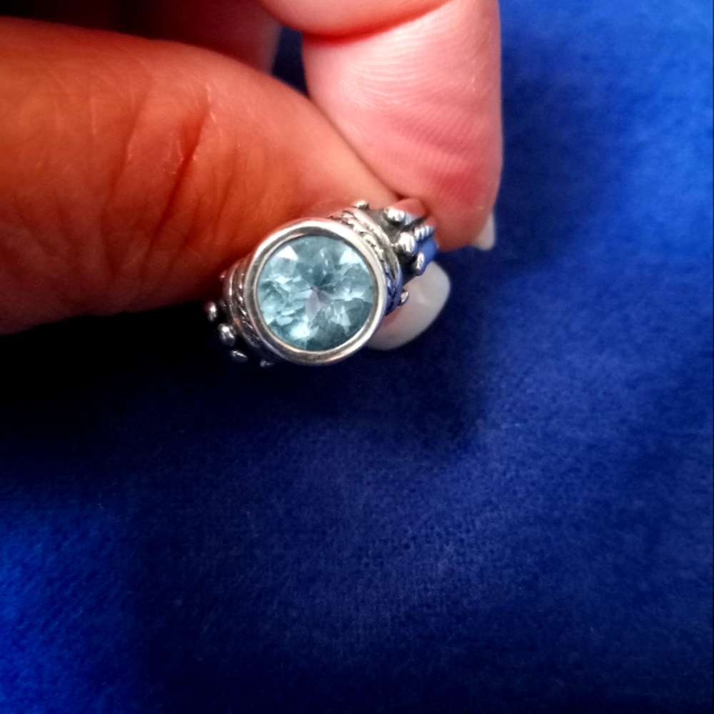 Sterling Silver Ted Ott blue topaz